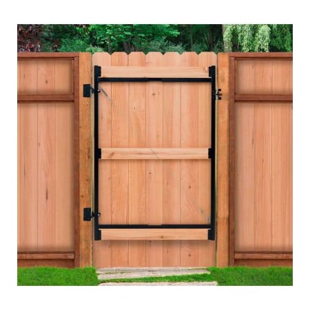 Jewett Cameron Companies Adjust-A-Gate AG60-3 Contractor Series Adjustable Steel Gate Frame 3 Rail Kit 60-96"W x 47"H, Gray AG 60-3